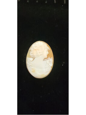 Large Shell Cameo 1.75" Hand Carved Lady Vintage Jewelry Supply
